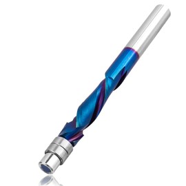 Mesee Up Down Compression Cut Spiral Flush Trim Router Bit 1/4-Inch Shank CNC Spiral Bit Nano Coating Solid Carbide Up & Down Cut Trim Bit with Bottom Bearing for Woodworking Trimming