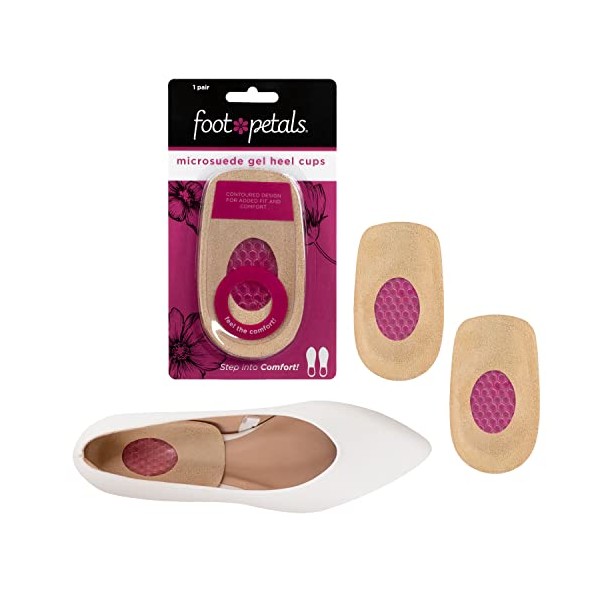 Foot Petals womens Gel Microsuede Heel Cup, Pink Gel, No Size M US