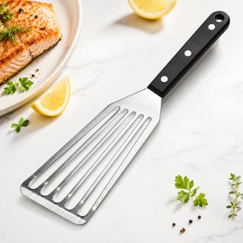 Fish Spatula, 12" Stainless Steel Slotted Turner for Cast Iron & Griddle