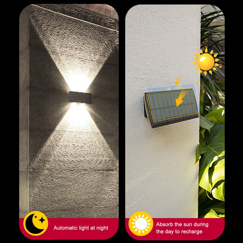 Solar Outdoor Wall Lights IP65 Waterproof Double Headed Solar Wall