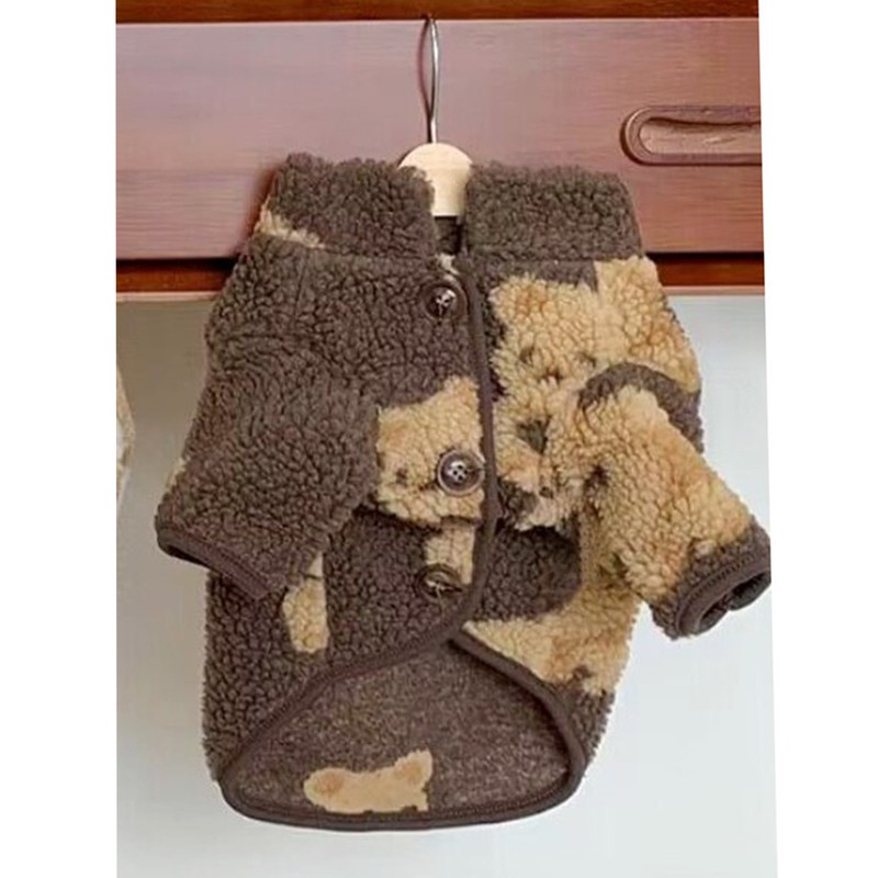 Pet Plush Clothes Cute Pattern Winter Comfortable Warm Dog Cat