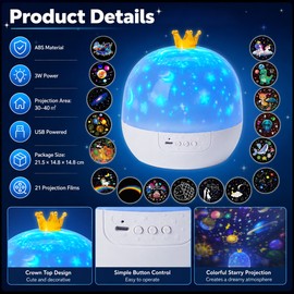 Star Galaxy Projector for Bedroom Decor – 21-in-1 360° Rotating Starry Sky Lamp with Timer & Adjustable Brightness