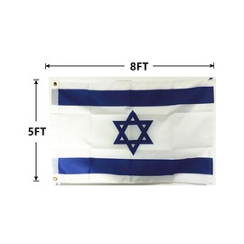 ACWIPT Israel Flag Israeli National Flags 5x8FT,Vivid Color,100D Premium Polyester Banner with Brass Grommets for Indoor and Outdoor. (5x8ft)
