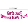 Girls Just Wanna Have Fun Neon Pink Glitter Banner –