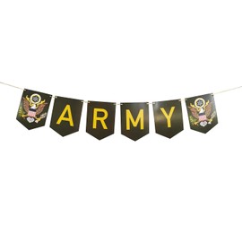 Military ARMY Party Decoration Banner,Memorial Day Independence Day Veterans Day Patriotic U.S Army Theme Party Decoration Supplies (Army)