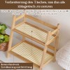 Kitchen Organiser 2 Tiers, Spice Rack, Standing, Bamboo Imitation Rattan