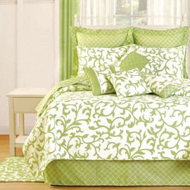 C&F Home Serendipity Green Twin Quilt 100% Cotton Lightweight Machine Washable Reversible Bedspread Coverlet Twin Green