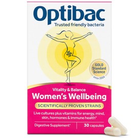 OptiBac Optibac Probiotics Women's Wellbeing - Scientifically Proven Friendly Bacteria Plus Vitamins for Vitality and Balance - A Powerful All-Round Supplement for The Stresses of Daily Life - 30 Capsules