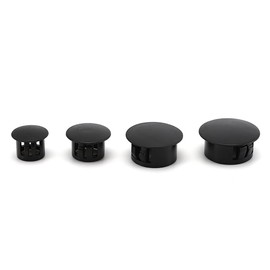 JIHUOO Plastic Hole Plugs - Rubber Door Screw Hole Covers (120 Pcs), Black
