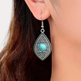Silver Western Stud Earrings Dainty Turquoise Earrings for Women Western Outfit Dress for Women Boho Jewelry Gifts