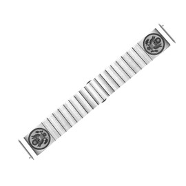 NICKSTON Engraved Strap Band Compatible with Garmin Venu 2 Vivoactive 4 and Forerunner 255 Music Silver Stainless Steel Bracelet S-AS1 (6.5" (165mm) Wrist Size)