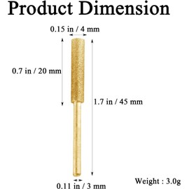 Booge 10 Pcs Diamond Chainsaw Sharpener Stones Bits, High Hardness Titanium Plated Diamond Sharpening Wheels Grinding Tool for Electric Gold Chain Saw (5/32'', 4mm)
