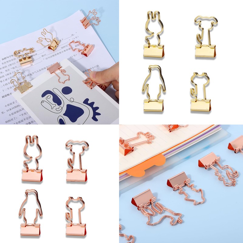 Double Clips 16 Pcs Critter Shape Design 19mm Paper Clips