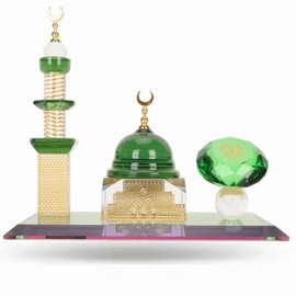 Natudeco Mosque Model Crystal Collectible Figures Miniature Building Ornament Architectural Decoration For Car Desktop