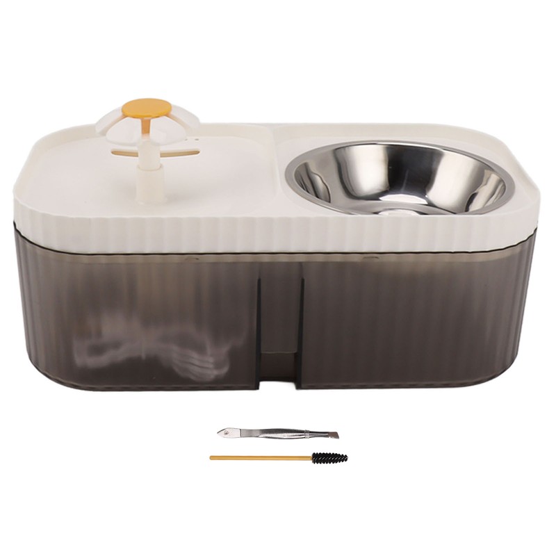 Cat Water Fountain Food Bowl High Capacity Quiet 2 In