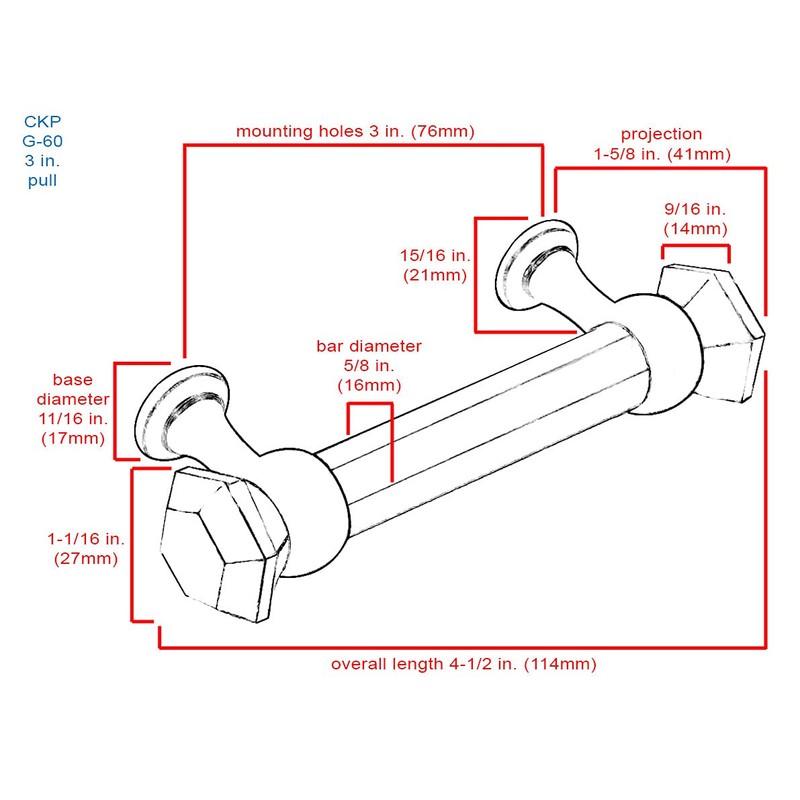 #G-60 3 in. CKP Brand Elegance Glass Collection Clear Glass