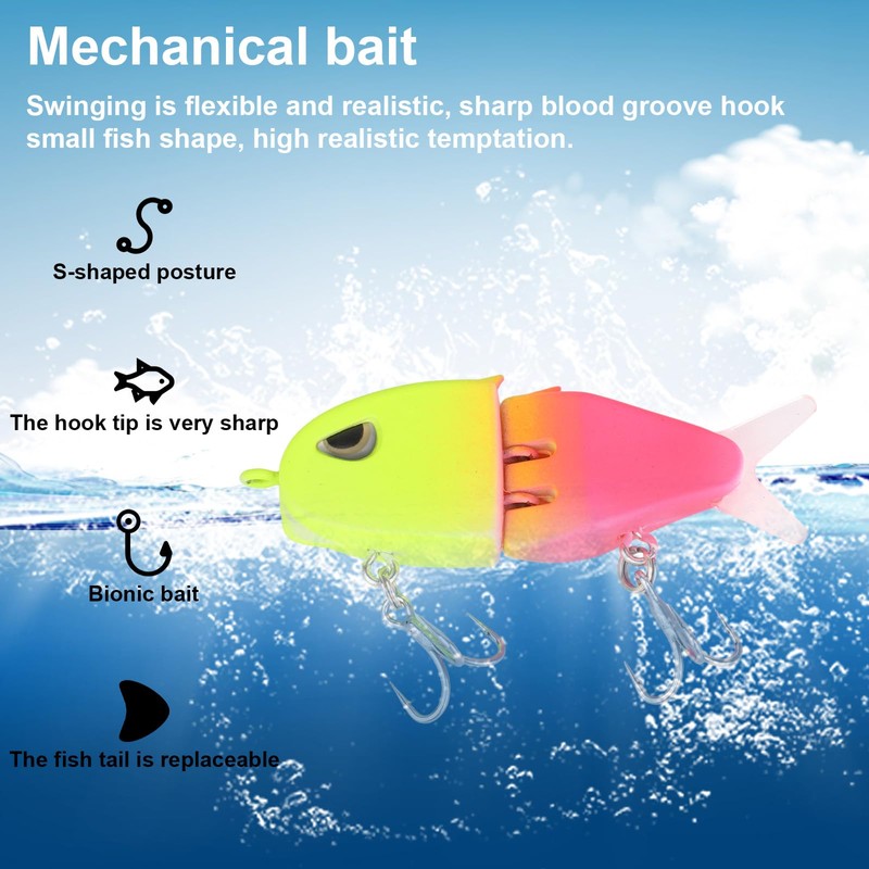 BOXOB 2pcs Mini Glide Bait, Realistic Glide Baits Lifelike Swim