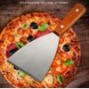 KNVIUE Stainless Steel Grill Griddle Scraper with Wooden Handle, Slant