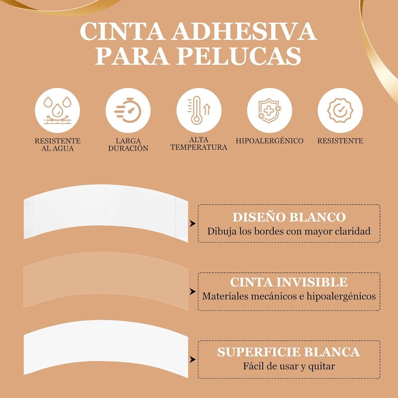 72 Unids/Bolsa Peluca Cinta Adhesiva de Doble Cara, Cinta para