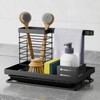 FOXWHALE Sink Organiser, Sink Organiser Sponge Holder with Drain Pan,