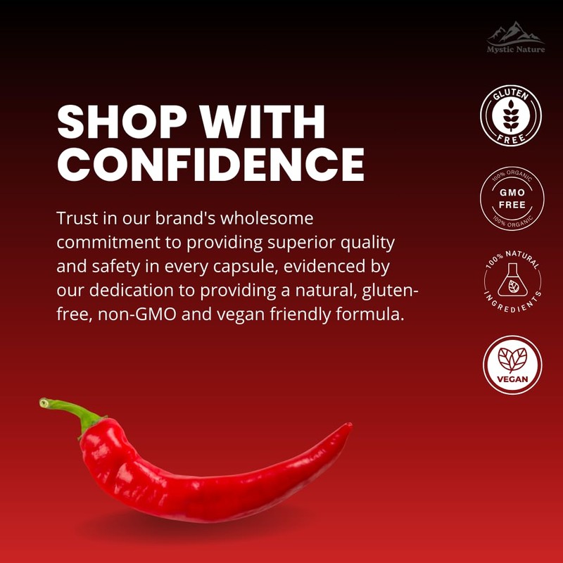 Organic Cayenne Pepper Capsules | 120 Capsules | 1000 MG