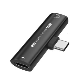 INF USB-C to 3.5mm Adapter for Headphone and Charger for Devices with USB-C Female 2 Inch 1 x Adapter for Headphone and Charging (Black)