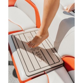 Tidal Wake Seat Step Non-Slip Marine Mat–Protects Boat Seats & Upholstery from Rips, Dirt & Wear from Stepping on Seats-Ideal for Cushions, Seat Covers, Vinyl Upholstery (Taupe/Black)