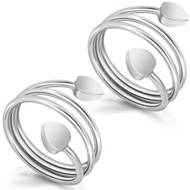 Auramag Copper Rings for Women,Magnetic Lymph Detox Ring 100% Pure Copper Jewelry Gift,Magnetic Rings with 3500 Gauss Magnets(Silver)