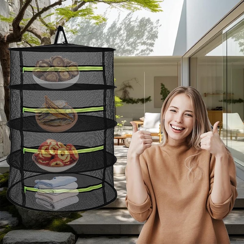 Kinfezlon Herb Drying Net, 4-Layer Herb Dryer Hanging, Drying Net