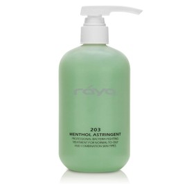RAYA Menthol Astringent 16 oz (203) | Effective Facial Toner for Combination and Partially Oily Skin Prone to Break-Outs | Helps Refine, Tighten, and Protect pH Balance | Cools, Refreshes and Soothes