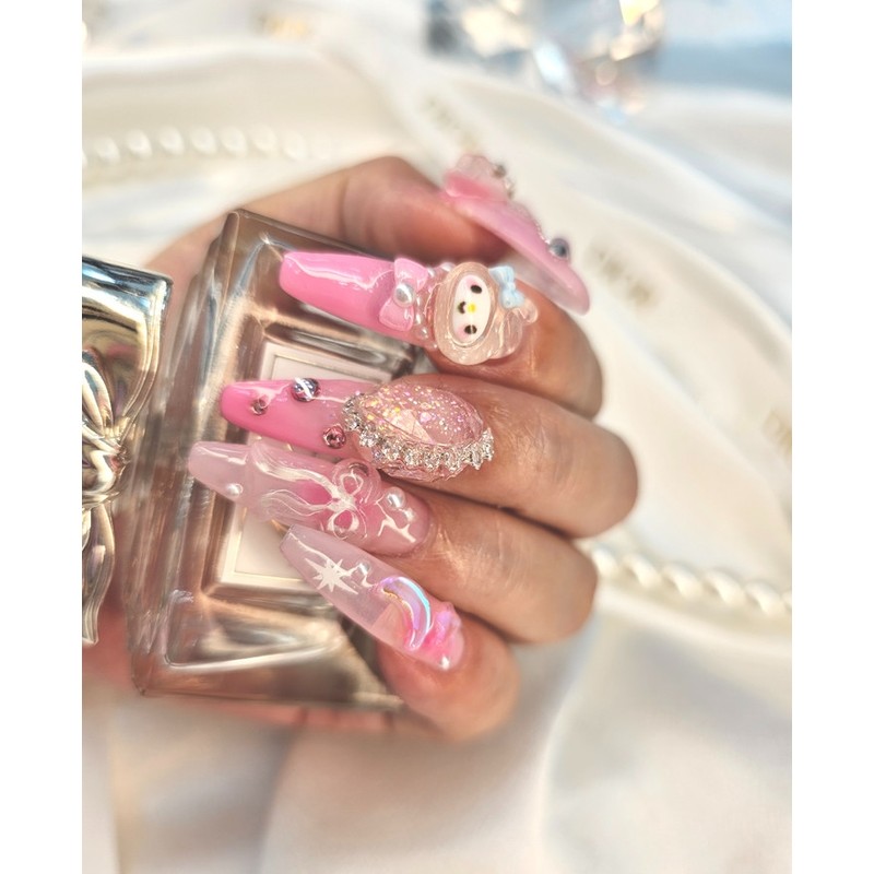  0918 Embo Nail Nail Queen Handmade Nail Tips ✨