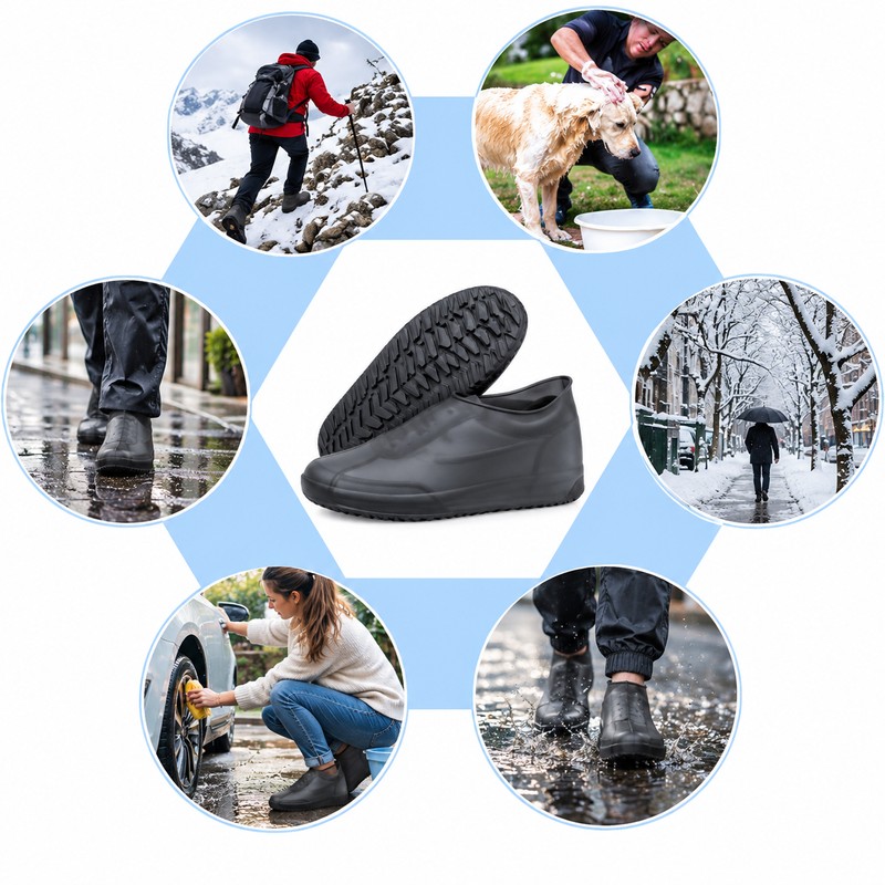 2-4 Pairs Silicone Shoe Covers for Rain & Snow –