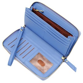 GEEAD Wallets for Women Large Capacity PU Leather Credit Card Holder Clutch Wristlet Wallet, Very Peri