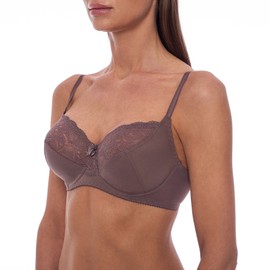 frugue Lace Comfort Support Minimiser Bra Brown 42 D