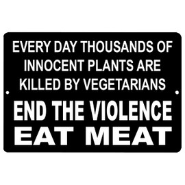 Rogue River Tactical Funny Hunting Metal Tin Sign Wall Decor Man Cave Bar Cabin Hunt Eat Meat