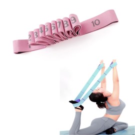 Stretch Bands, Fitness Band, Leg Stretcher, High Elasticity, 10 Levels of Strength, For Adult Men, Women, Ballet, Gymnastics, Ballet, Taekwondo, Equipment for Ballet, Yoga Stretch Strap, Training