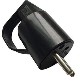 Dio - 2 Pin Plug with Earth and Rings - Black