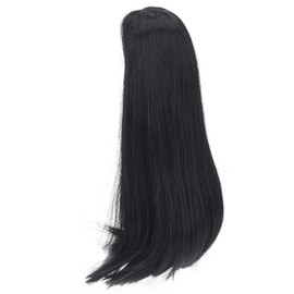 Dolls Hair Replacement Wigs, Long Straight Doll Wig Thick Heat Resistant Flexible Cutting for Cosplay (Black)