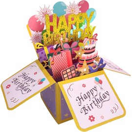 Tarjeta Pop Up Divertida de Feliz Cumpleaños, Dulce Caja de Regalo 3D de Cumpleaños para Adultos y Niños con Sobres, Tarjetas de Celebración Plegables Únicas Hechas a Mano