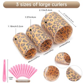 30 Pcs Hair Roller Set,18 Pcs Heatless Hair Rollers 3 Size(2.13in,1.57in,1.18in) Hair Rollers for Blowout Look Long Hair and 12 Hair Clips,Hair Rollers for Long,Medium and Short Hair