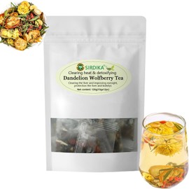 Dandelion Wolfberry Tea Bags,Dandelion Wolfberry Tea Organic Kidneys & Liver Tea Chinese Wolfberry Tea with Seven Herbal Ingredients,Dandelion Golden Chrysanthemum WolfberryTea (1Bag(12pcs))