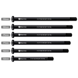 BiberAxle 12 mm Thru Axles for Bicycle Forks and Rear Bicycle Frame, Mountain Bike and Road Bikes, Aluminium Alloy Hub Adapter Axle (Thread Pitch: 1.75 mm/Length: 166 mm)