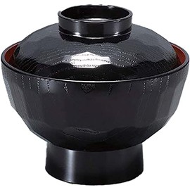 Fukui Craft Rice Bowl, Heat Resistant, Made in Japan, Dishwasher Safe, Kameko-don, Kurochi Vermilion, Large