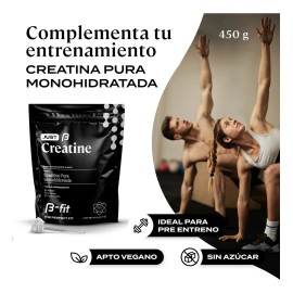 B-FIT B Just Creatine - Creatina Monohidratada Pura en Polvo - 90 Servicios 450 gr 3 Meses de Suministro - Pre Entreno Ideal Pre Workout - Creatina Sin Sabor - Suplemento Deportivo