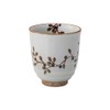 Hasamiyaki 72705 Lightweight Tea Cup (Large), Flower Connecting Pattern, Black,