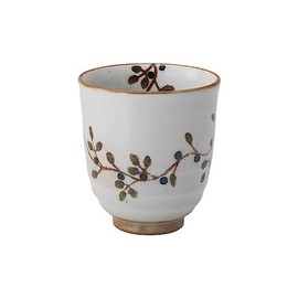 Hasamiyaki 72705 Lightweight Tea Cup (Large), Flower Connecting Pattern, Black, Made in Japan
