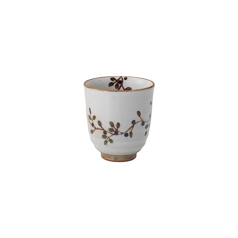 Hasamiyaki 72705 Lightweight Tea Cup (Large), Flower Connecting Pattern, Black,
