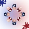 French Tip Fake Nails 4th of July Press on Nails