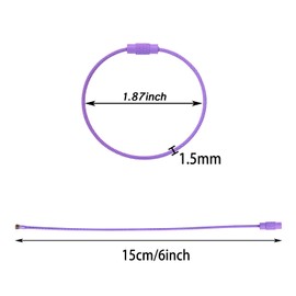 Mini Skater 8Pcs Wire Keychain Cables Key Rings Travel Luggage Tags Steel Loops for Keys Cards Dog Collars Cruise Accessories (Purple, 6 Inch)