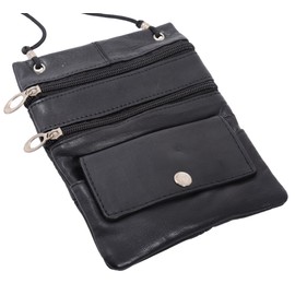 iMPEX Neck Pouch / Travel Accessories Lamb Nappa Leather Black